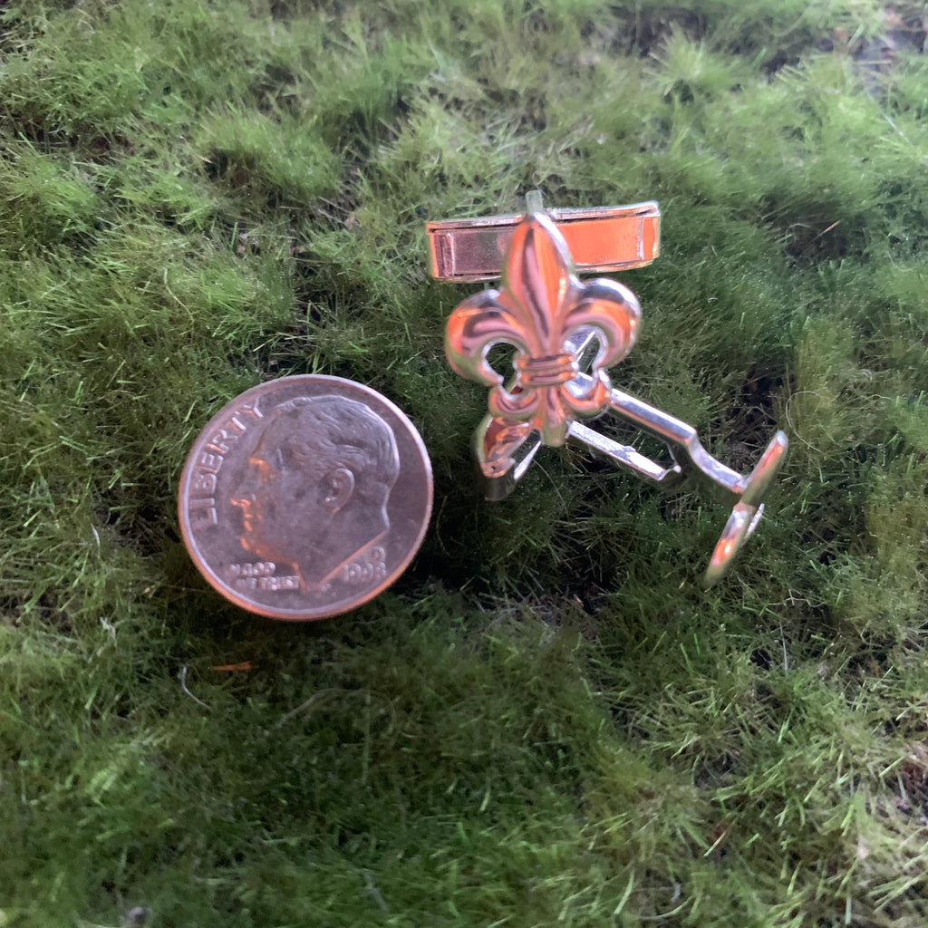 Sterling Silver Fleur de Lis Charms and Cuff Links