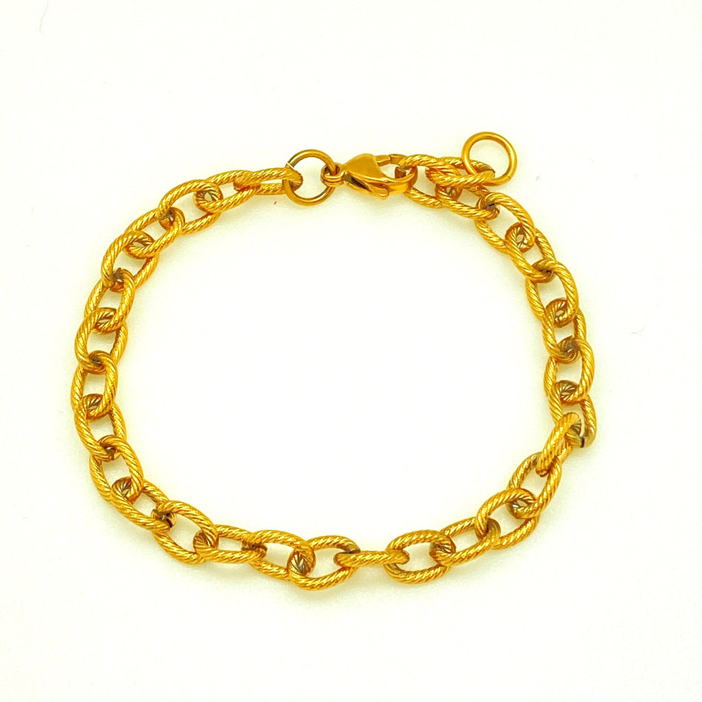 Twisted Chain Bracelet - Plated Stainless - 8.25"