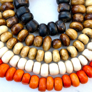 African Bone Trade Beads - Solid Colors