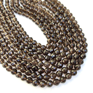 8mm faceted smoky quartz faceted stone beads 