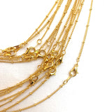 gold plated satellite chain necklace with small lobster claw clasp 16 inch necklace 18 inch necklace 24 inch necklace