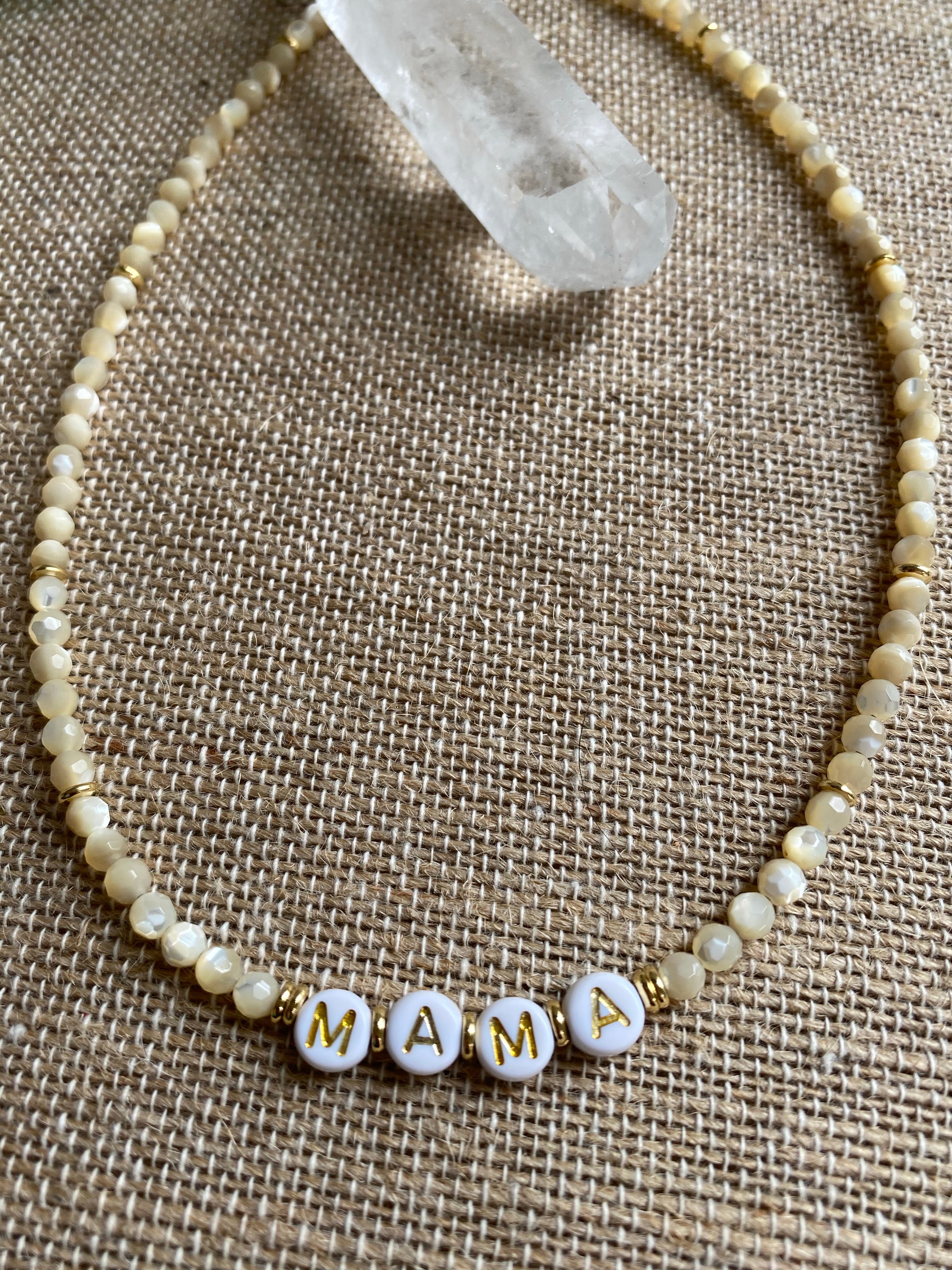 beaded necklace word necklace rubber disk beads heishi beads jewelry beading supplies jewelry supplies make your own necklace design your own necklace mother of pearl necklace