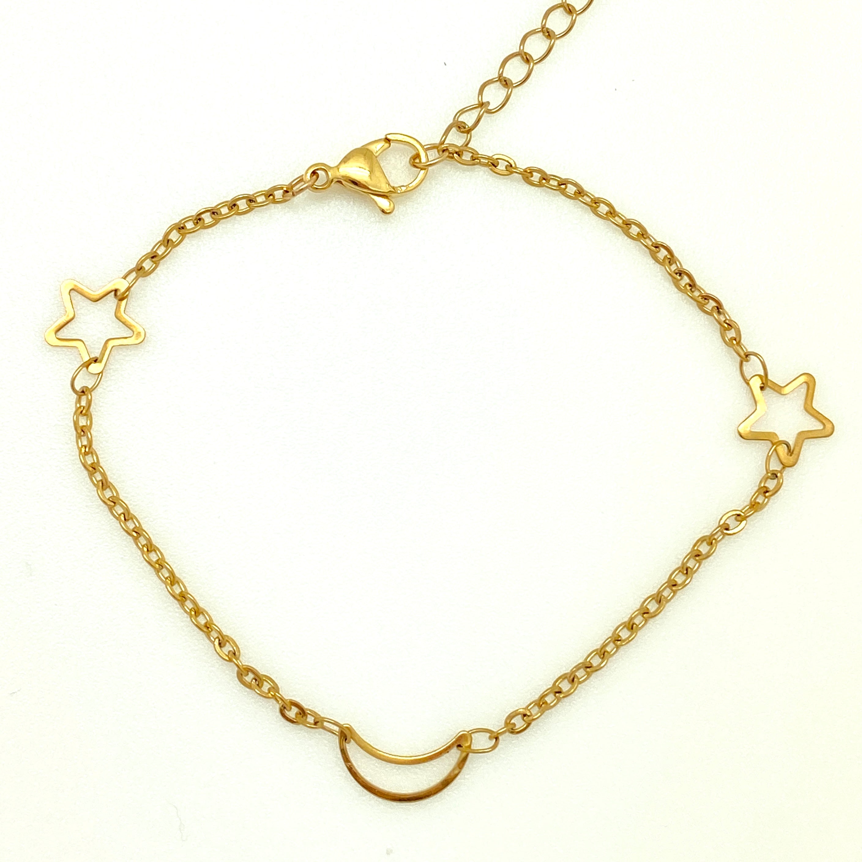 Moon Star Plated Stainless Bracelet
