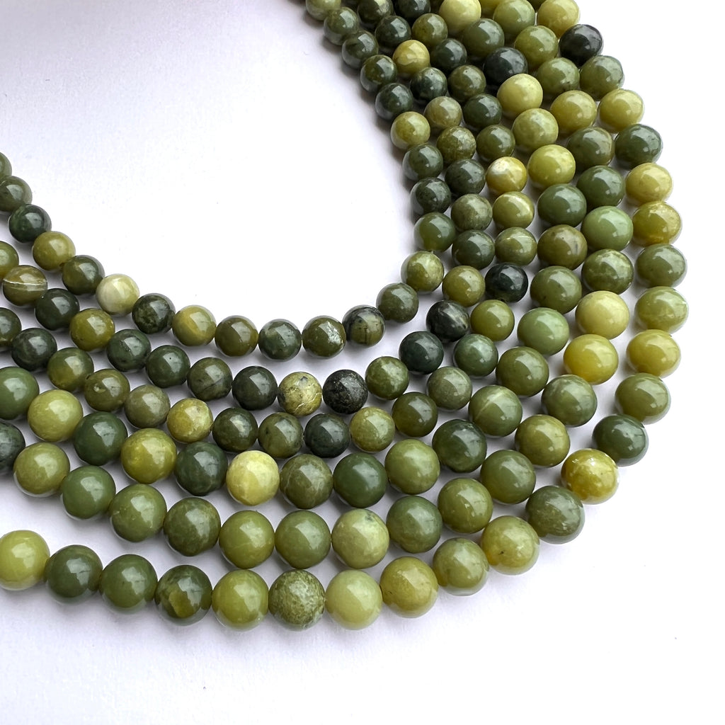 Jade Rounds- Natural Olive Jade