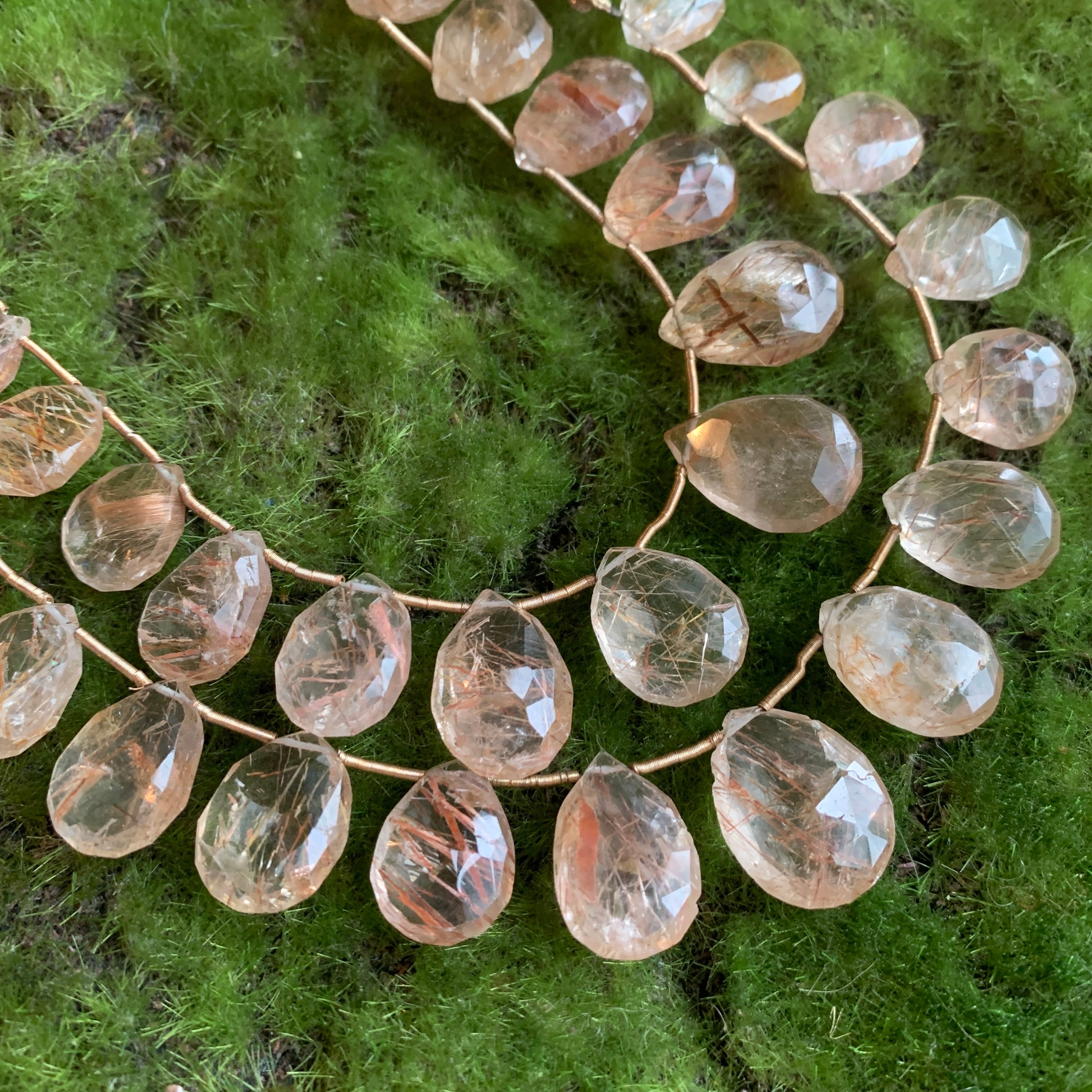 Rutilated Quartz Briolettes