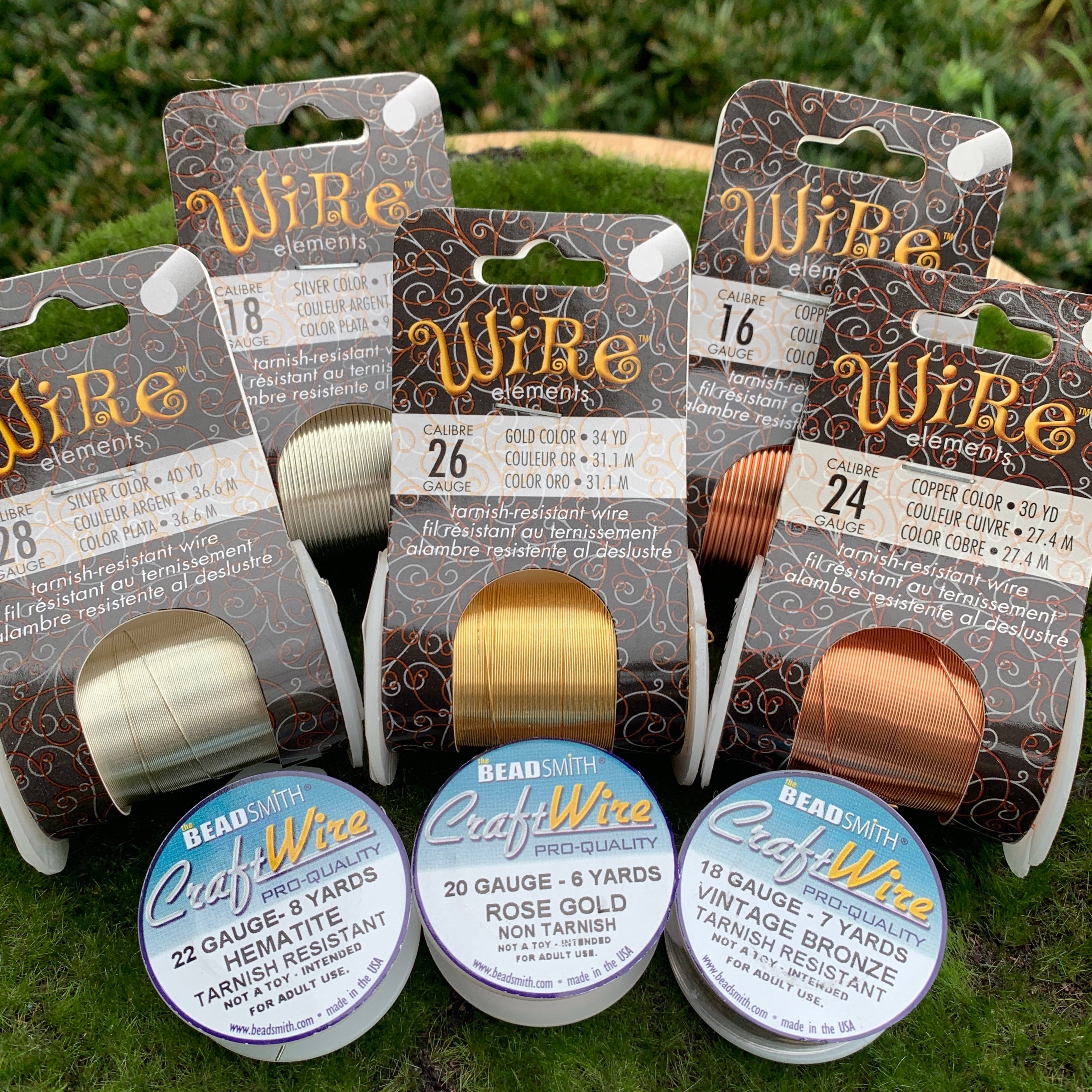 half-hard copper core plated wire for jewelry making available in gold plated wire, silver plate wire, copper plated wire, hematite plated wire, rose gold plated wire, and vintage bronze plated wire