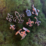 Sterling Silver Fleur de Lis Charms and Cuff Links