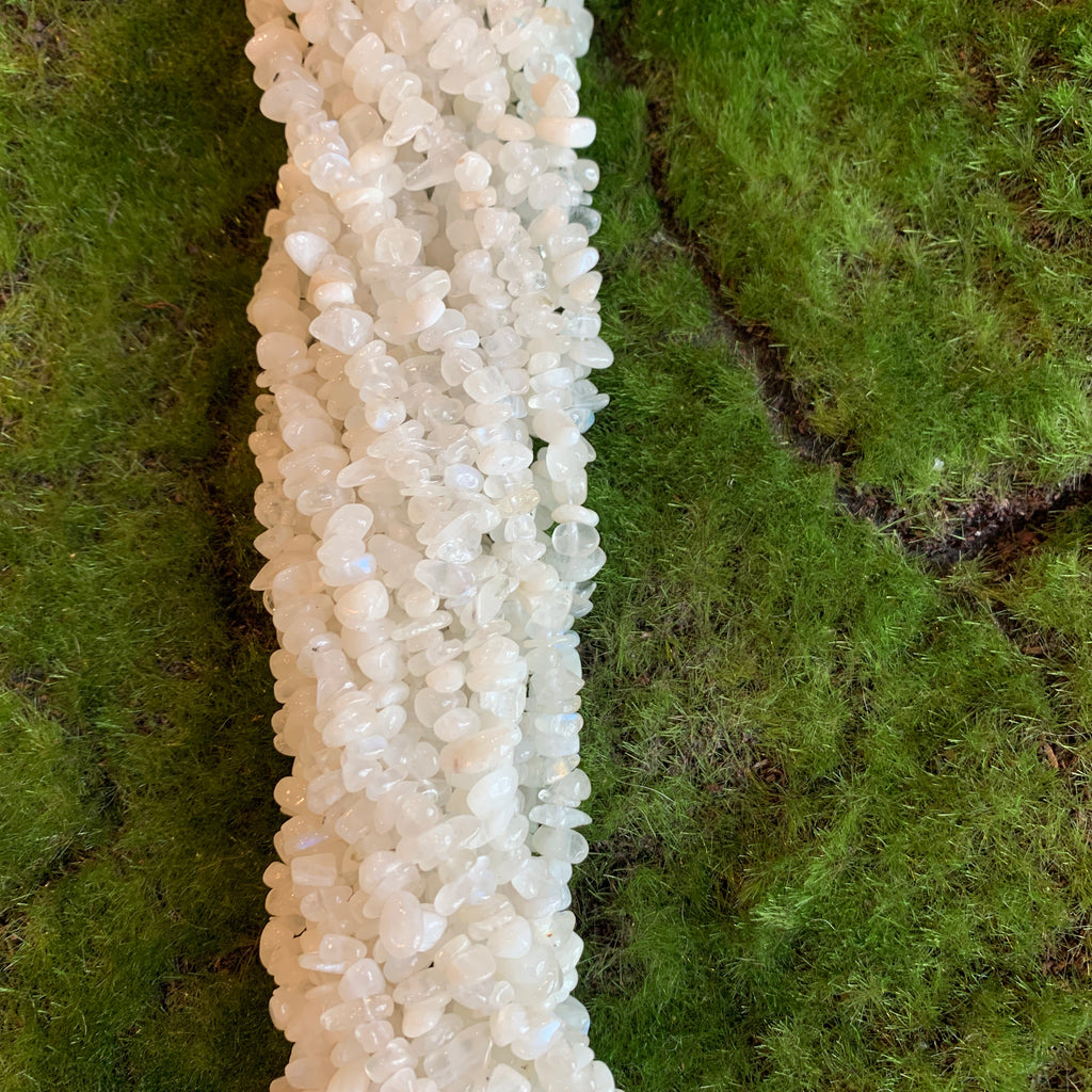 Rainbow Moonstone Chip Strands