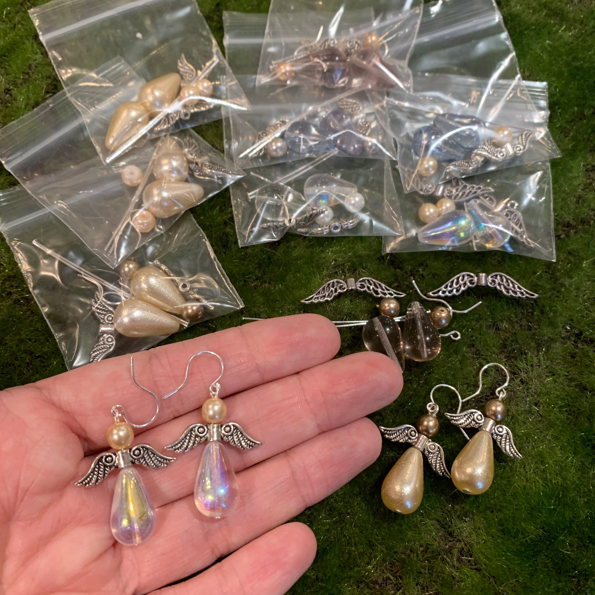 Angel Earring Kits and Finished Earrings Glass / Kit to Make Your Own