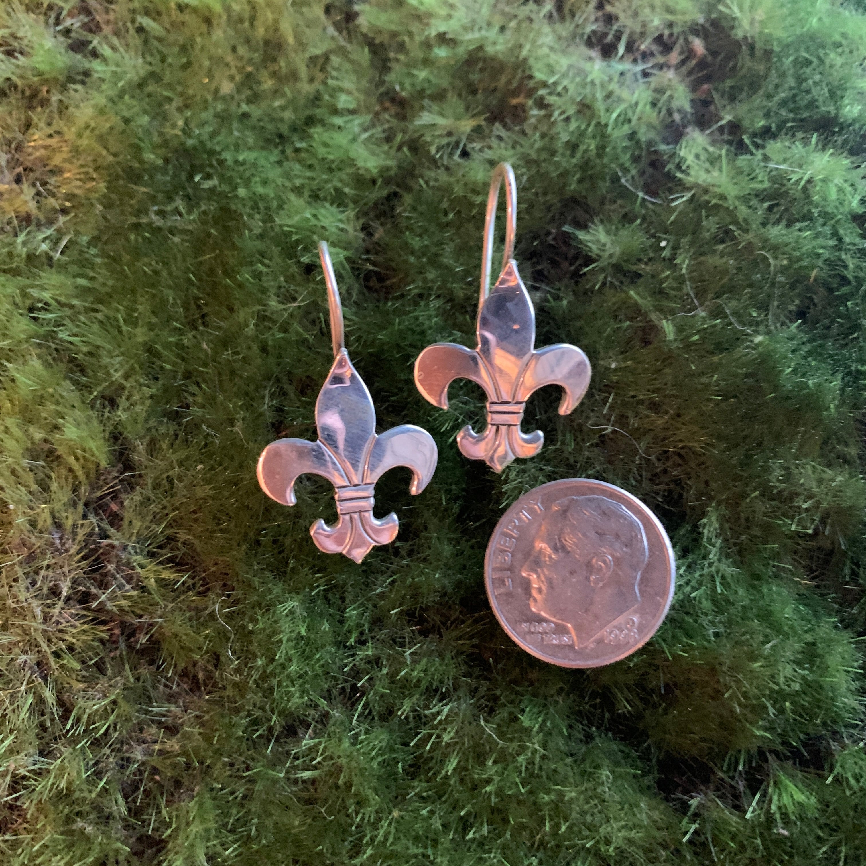 Sterling Silver Fleur de Lis Earrings