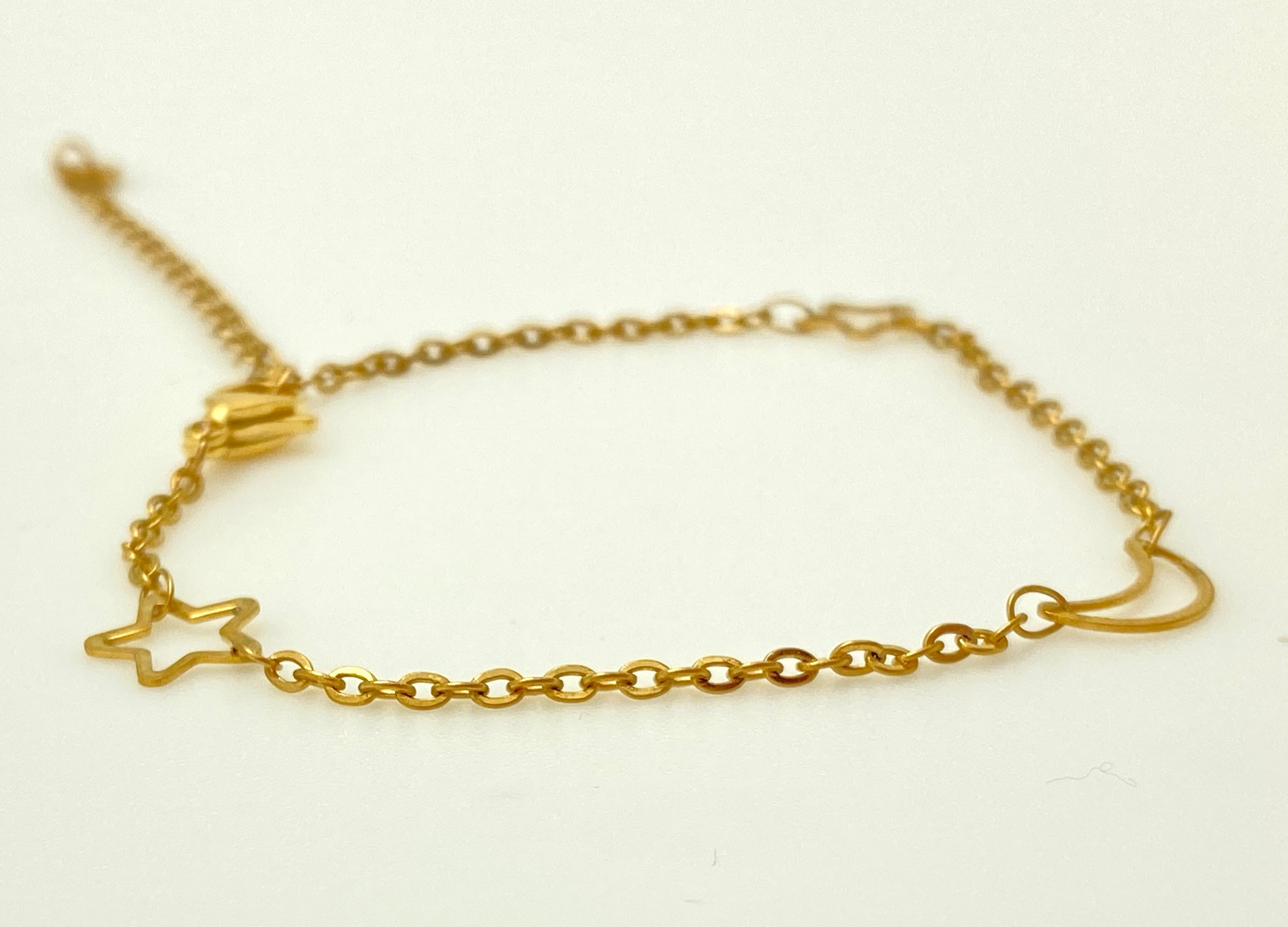 Moon Star Plated Stainless Bracelet