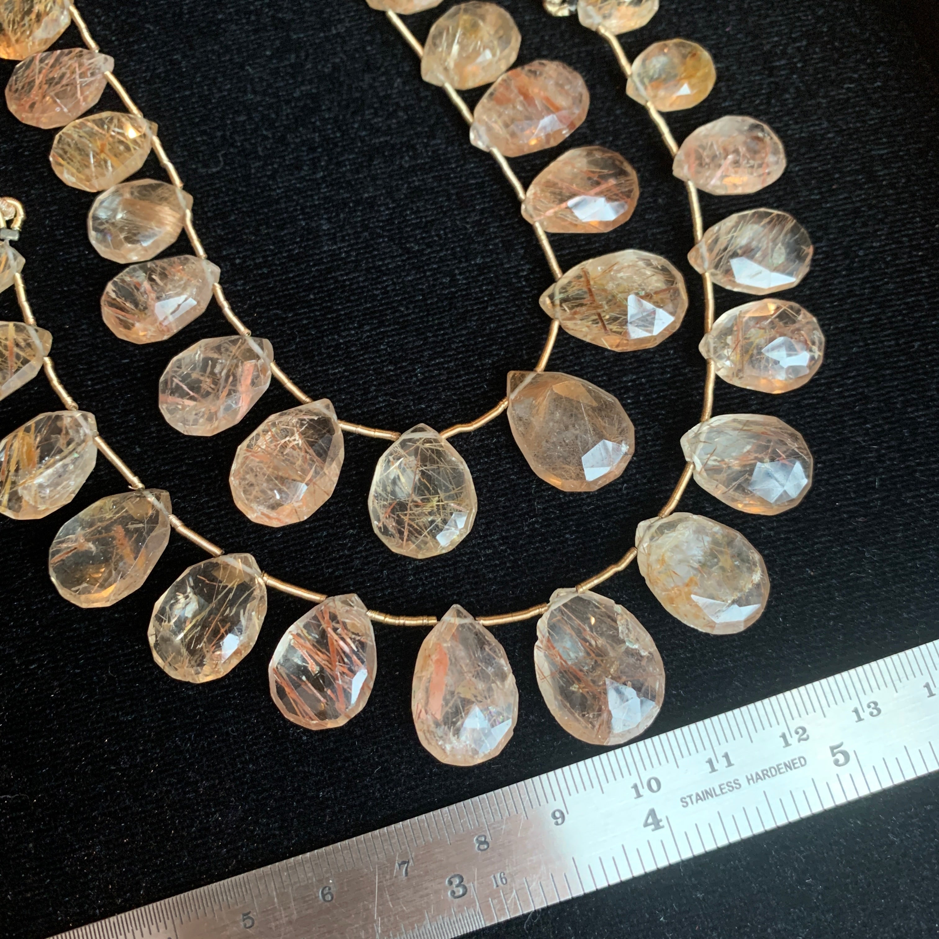 Rutilated Quartz Briolettes