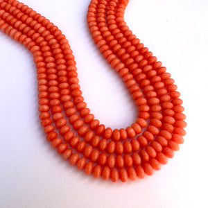 Coral strand - dyed orange rondelle