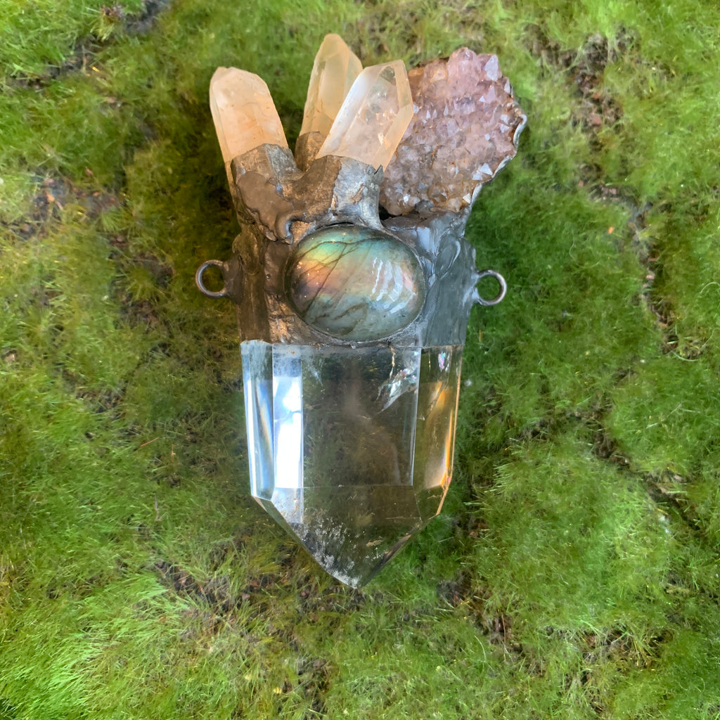 quartz pendant labradorite pendant quartz points amethyst handmade pendant jewelry supplies beading supplies make your own jewelry 