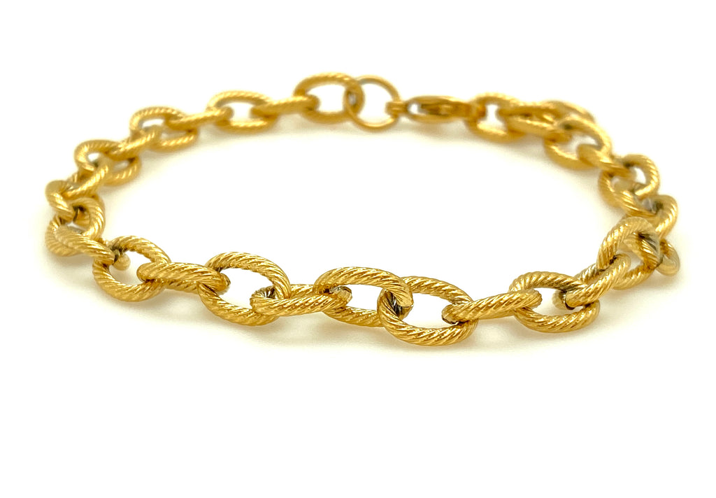 Twisted Chain Bracelet - Plated Stainless - 8.25"