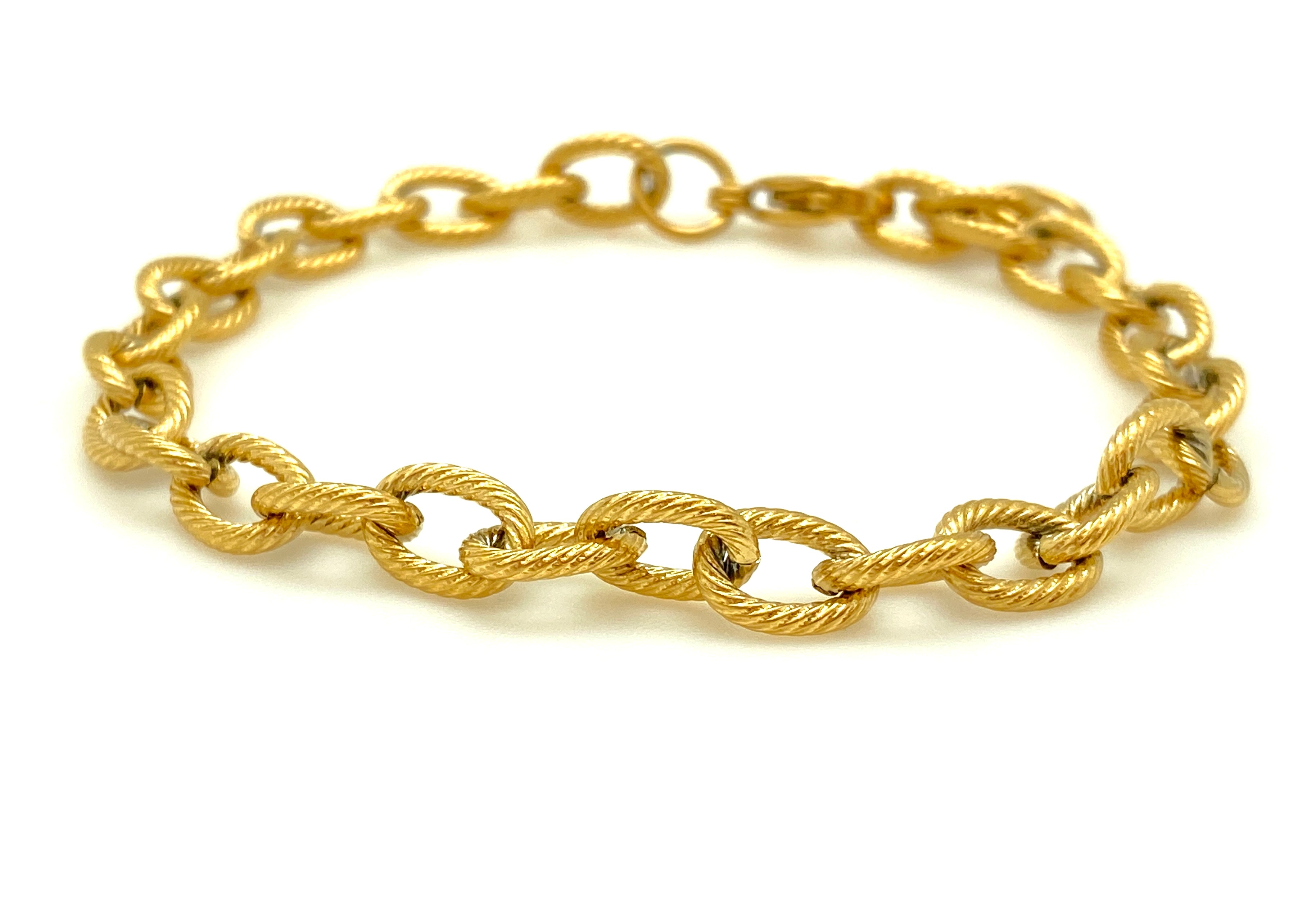 Twisted Chain Bracelet - Plated Stainless - 8.25"