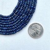 Dyed Sapphire Faceted Rondelle Strand