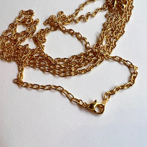 Gold Plated Oval Link Necklace