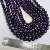 Amethyst Smooth Round Beads (A Grade)