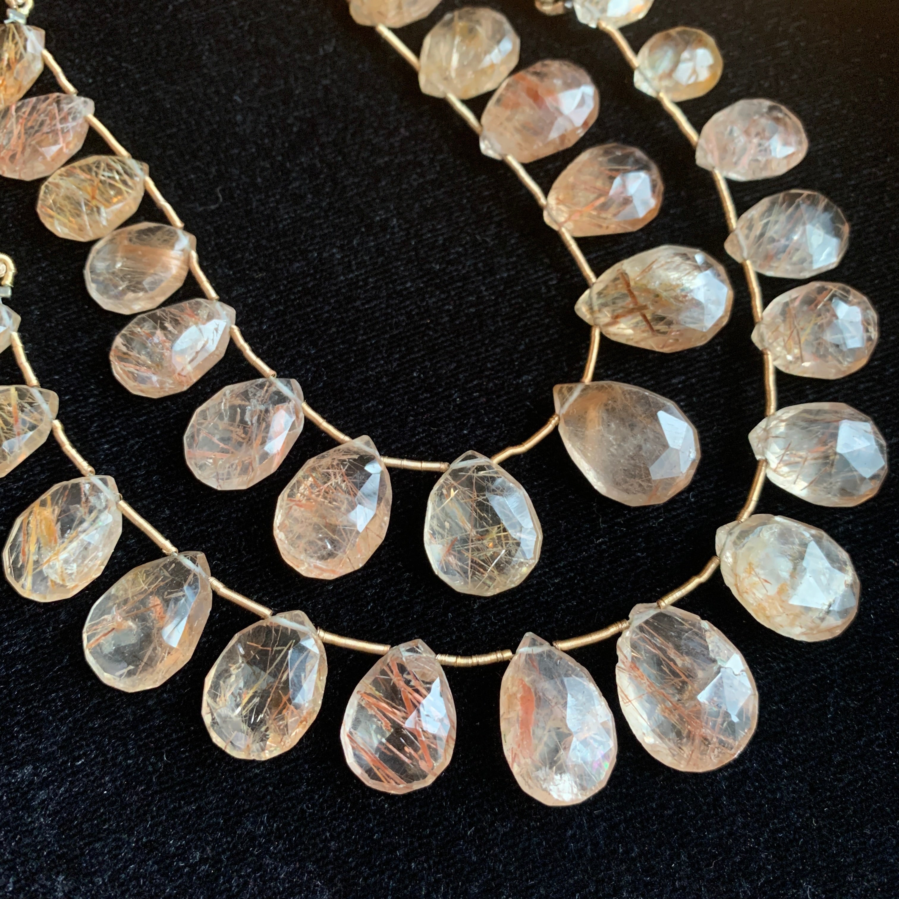 Rutilated Quartz Briolettes