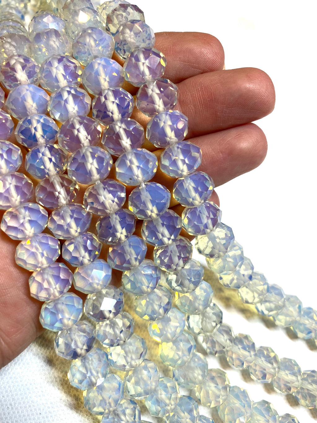 Opalite Faceted Rondelles AAA Quality