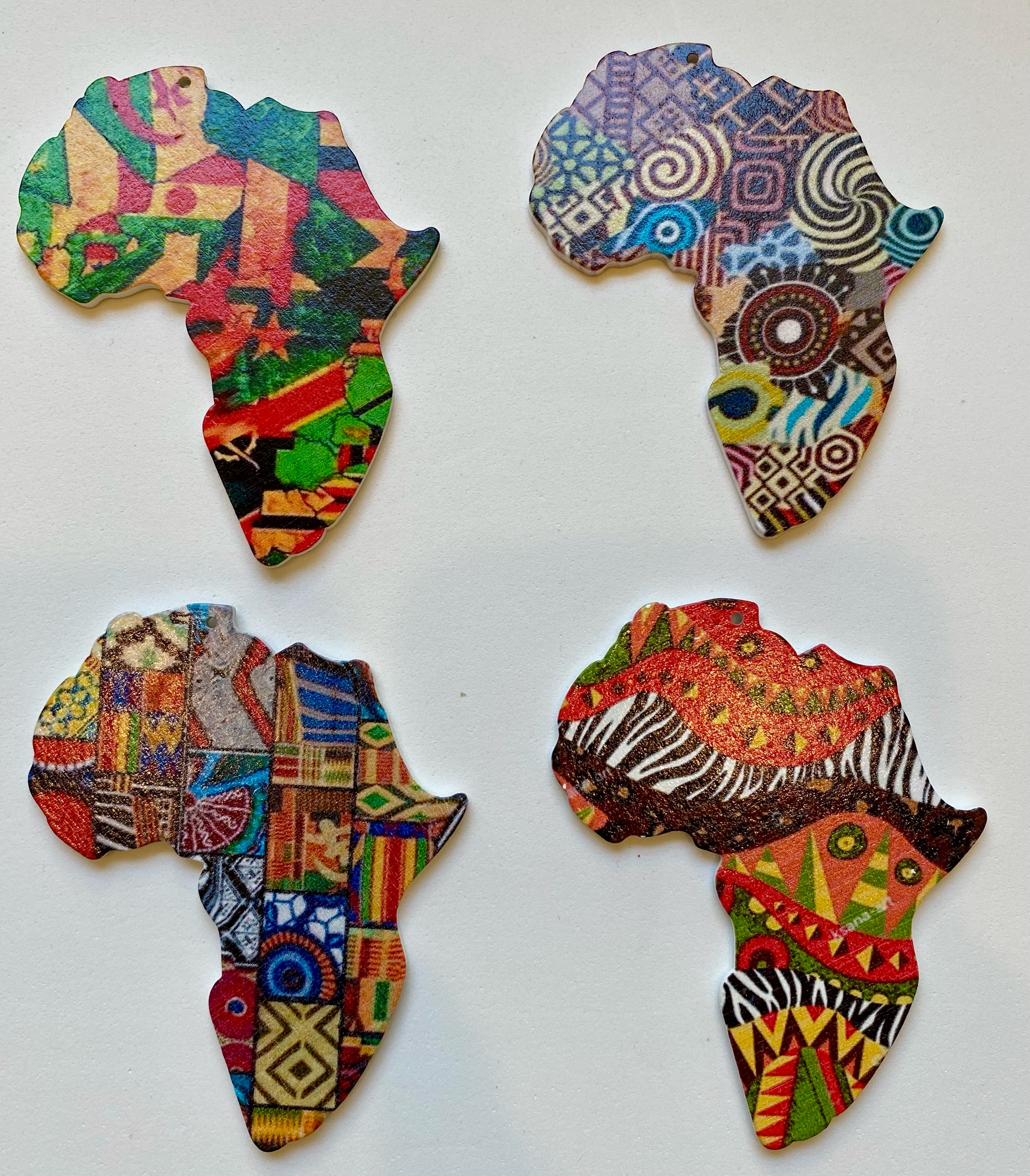 wooden shapes printed wooden shapes Africa outline of Africa beading supplies jewelry supplies