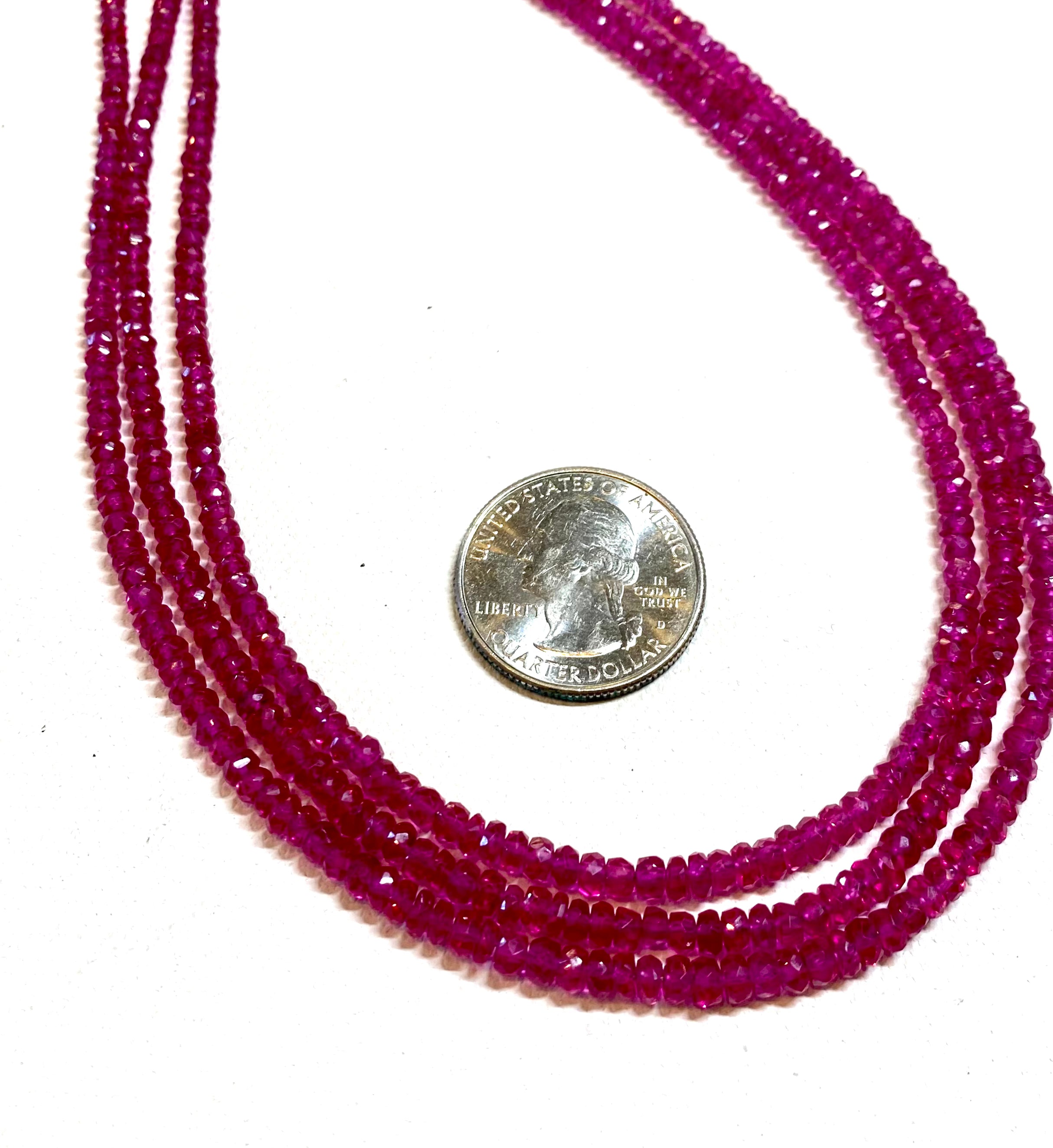 Treated Rubies - Faceted Rondelles