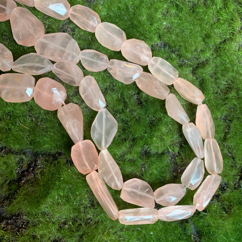 Rose Quartz Faceted Freeform Nuggets