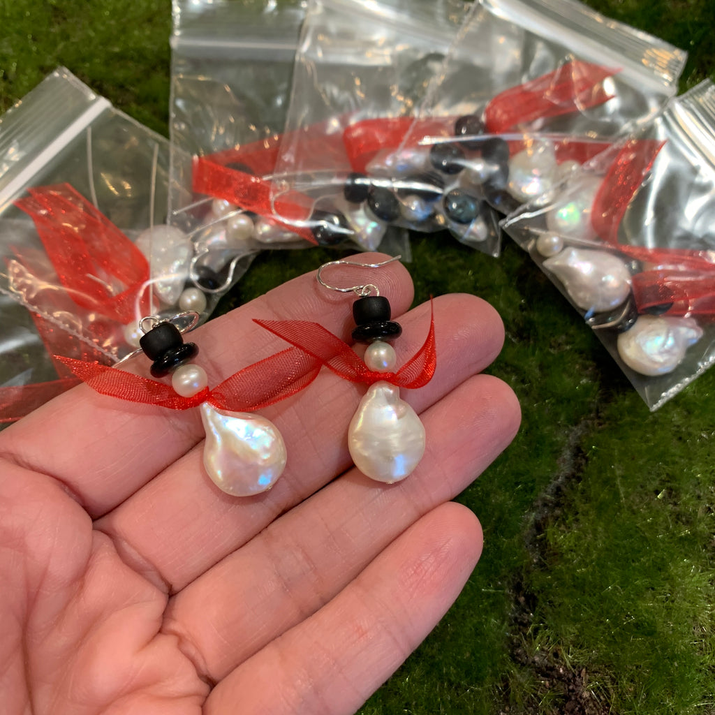 Pearl Snowmen Earrings or Finished Earrings