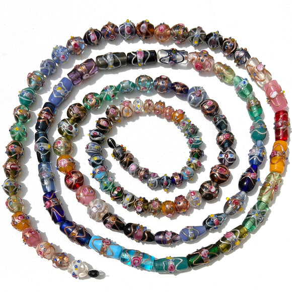 Venetian Style Glass Beads - Ovals