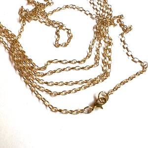Gold Oval Rolo Chain Necklace