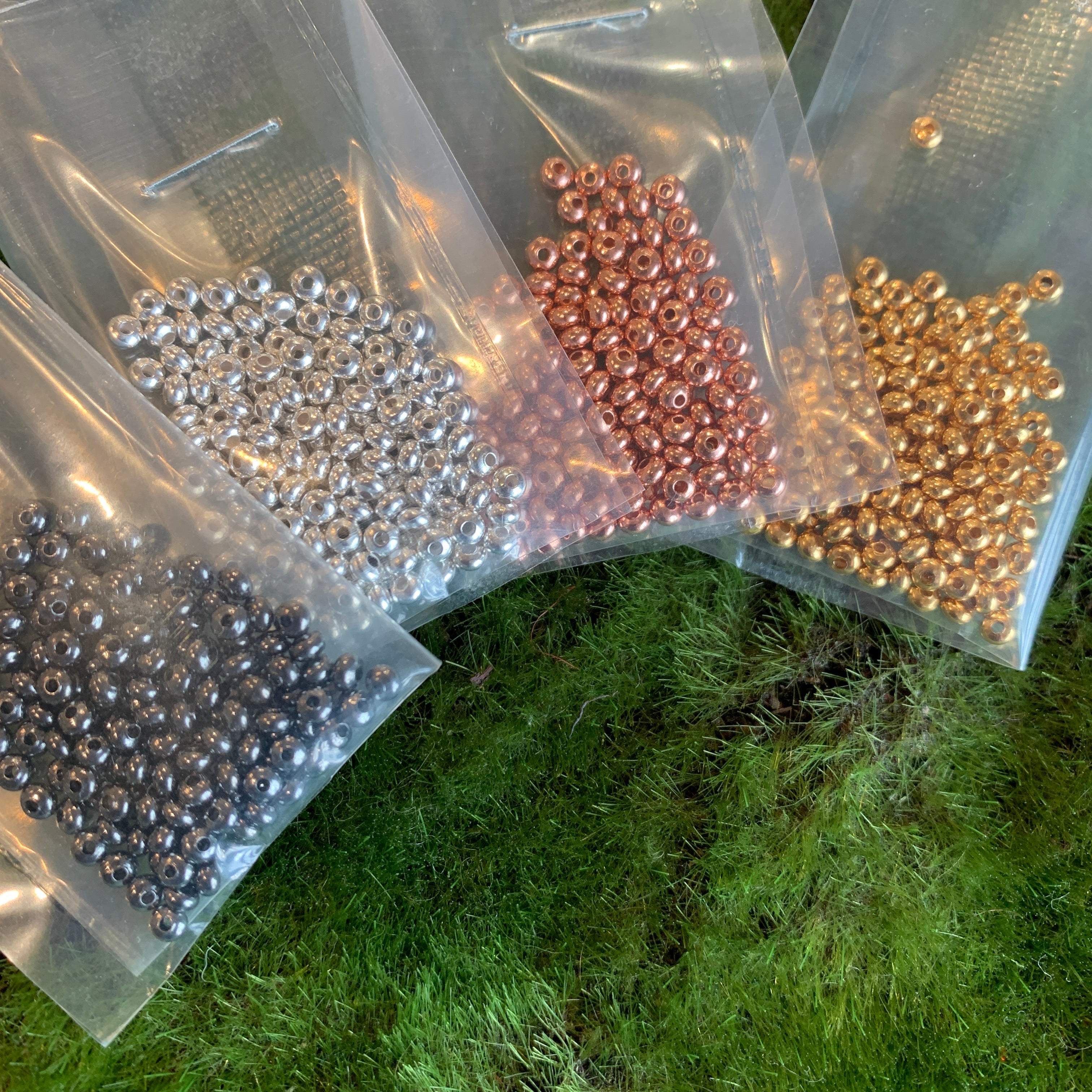 Plated Saucer Spacer Beads - 3x2mm