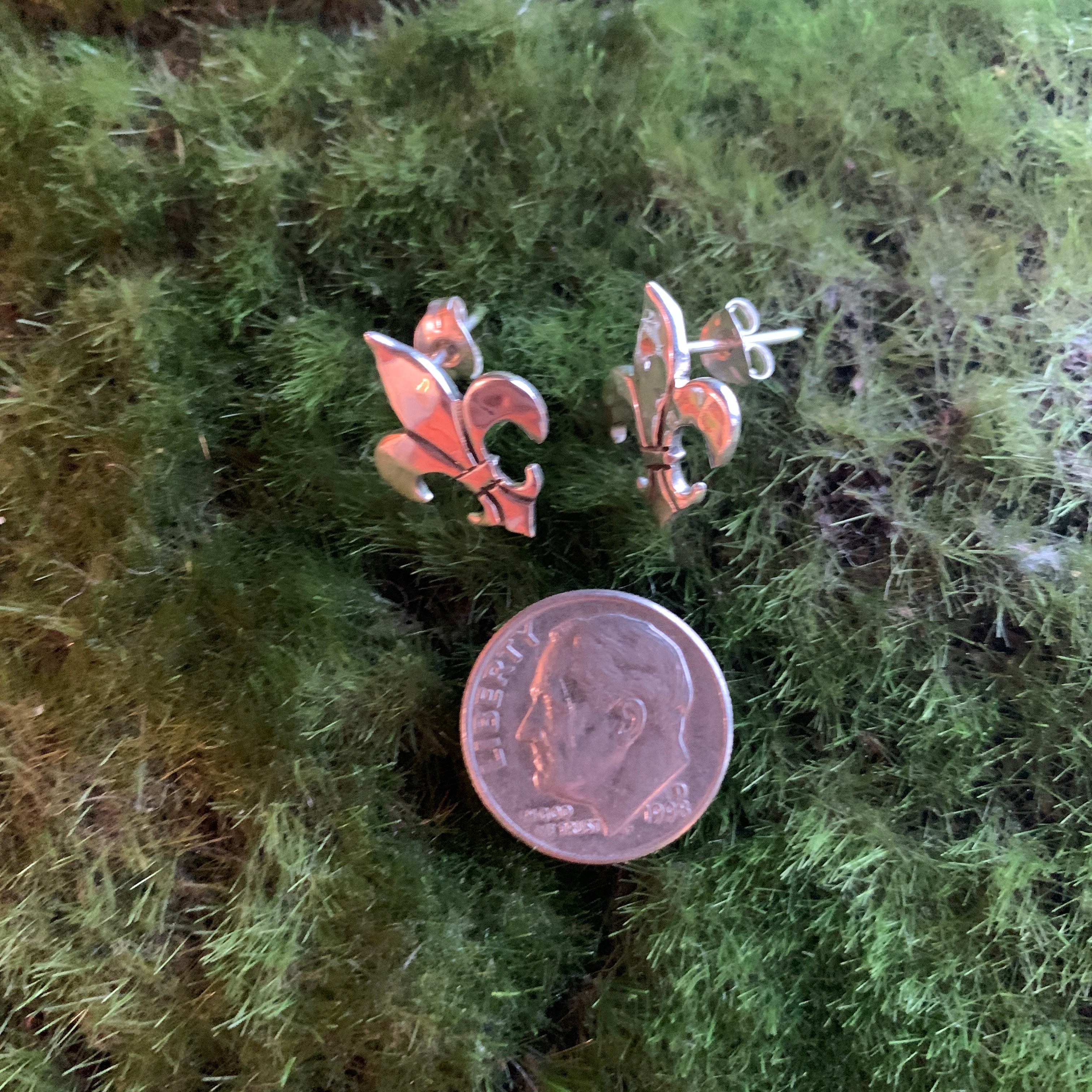 Sterling Silver Fleur de Lis Earrings