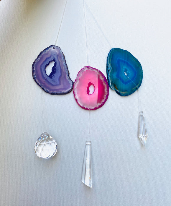 dyed agate and prism sun catchers