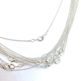 silver plated ball chain necklace with small lobster claw clasp 16 inch necklace 18 inch necklace