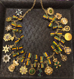 Mardi Gras Pin & Charm Holder Necklace