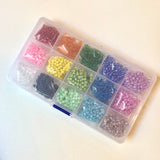 seed beads in a storage box compartment storage colorful beads beading supplies jewelry supplies