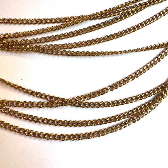 4mm Small Curb Gold Plated Stainless Chain - 23.5