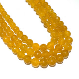 Dyed Yellow Faceted Jade - 10mm