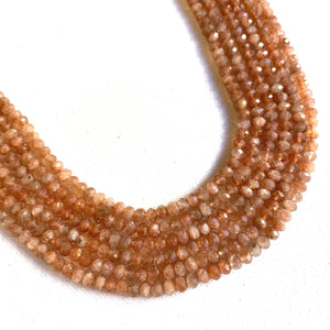 faceted sunstone rondelles sunstone beads