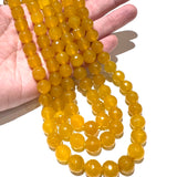 Dyed Yellow Faceted Jade - 10mm