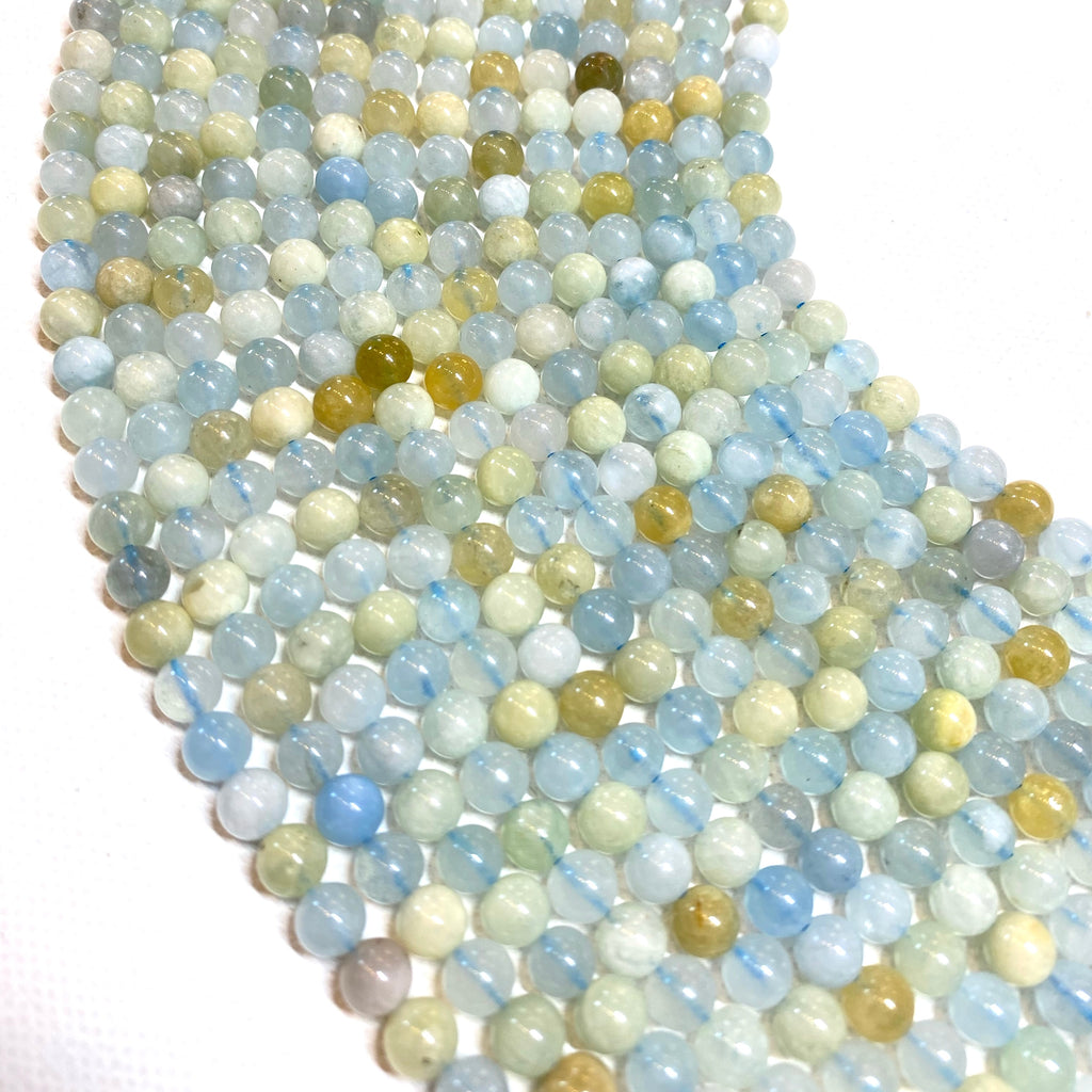 Aquamarine Round Beads