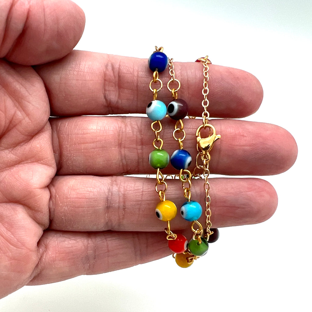 Rainbow Protective Eye Chain Bracelets