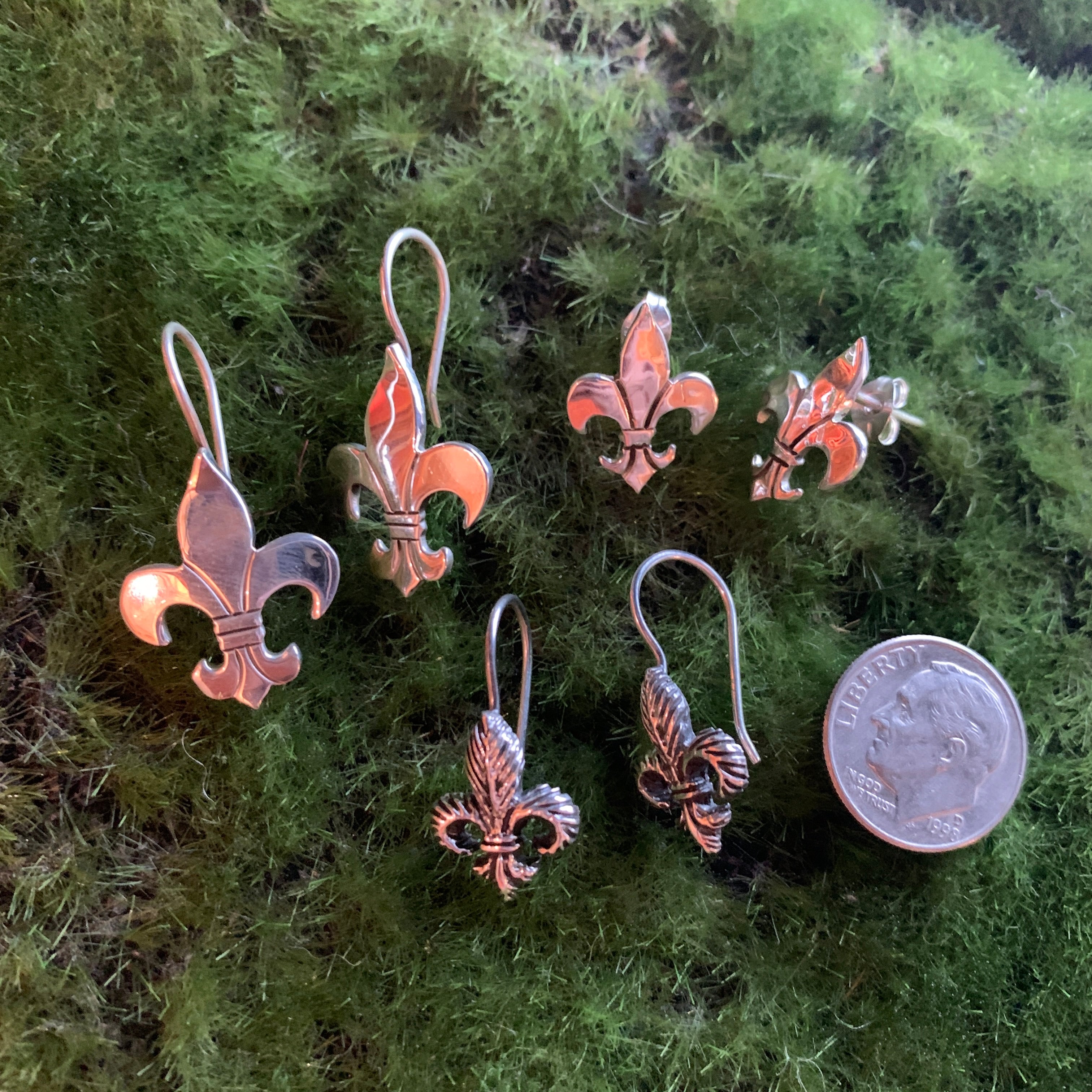 Sterling Silver Fleur de Lis Earrings