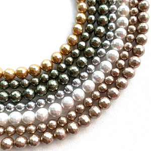 Faceted Glass Pearls - Short Strand