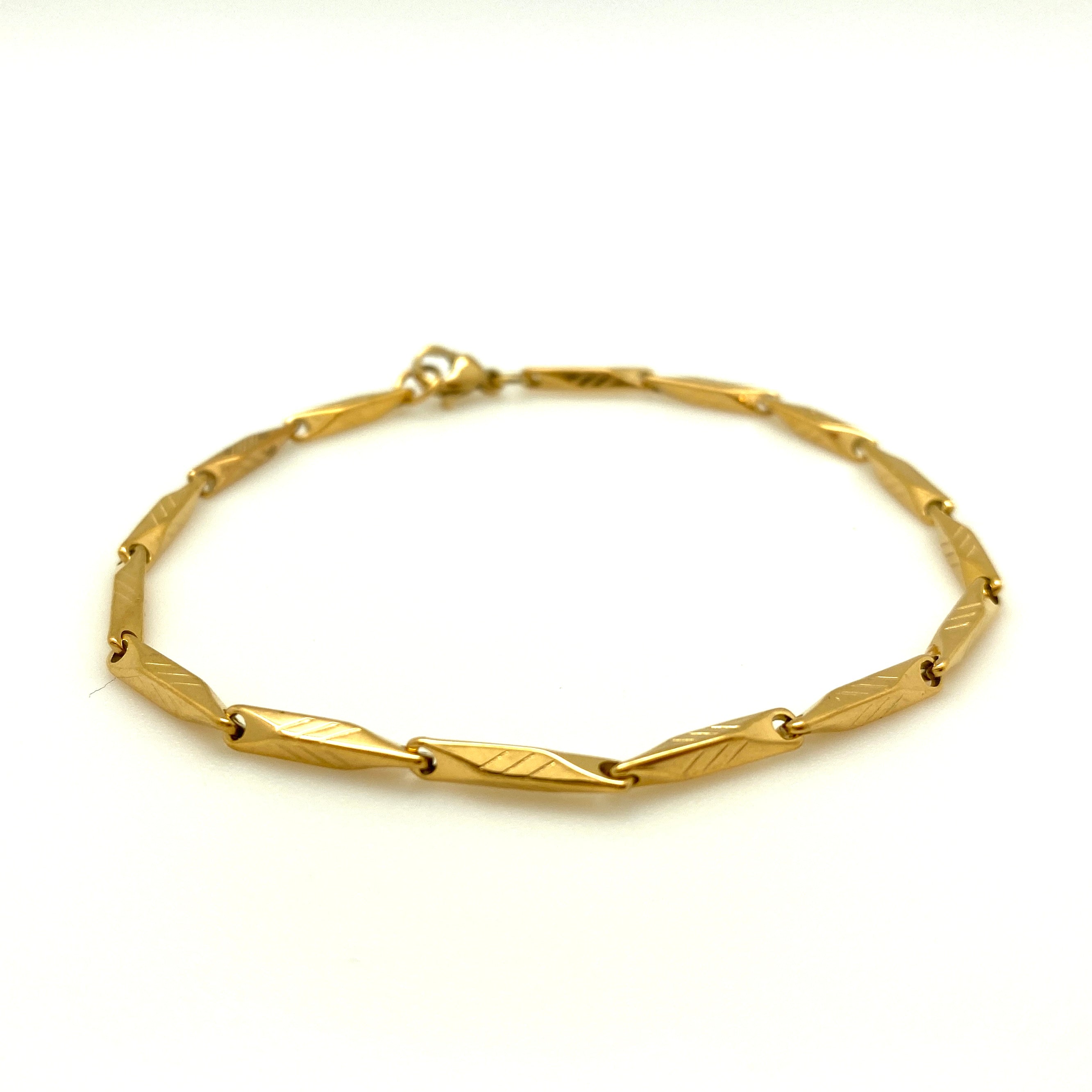Vintage Bar Style Bracelet - Plated Stainless - 8.5"