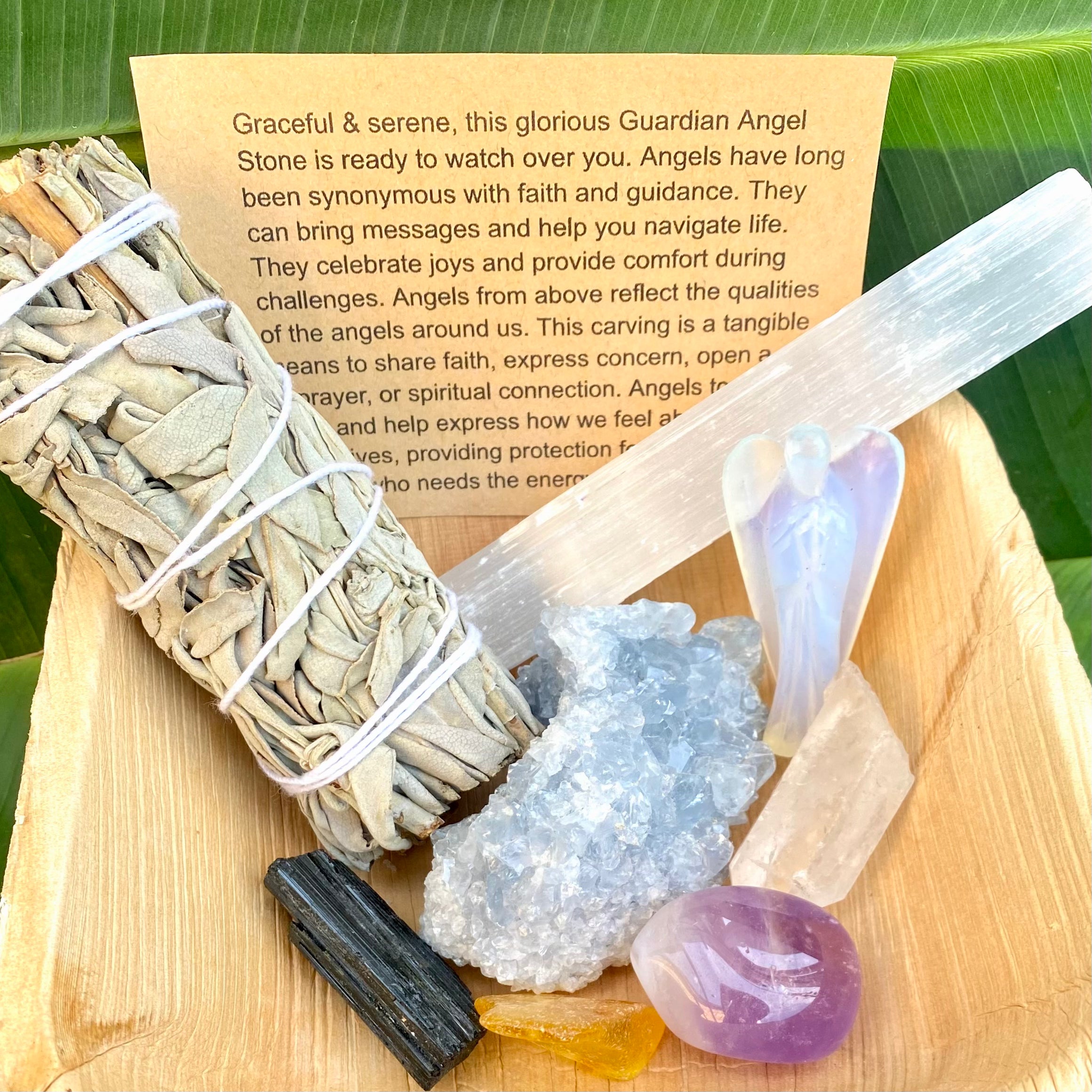 Guardian Angel Healing Stone Basket