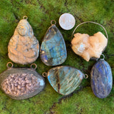 carved labradorite druzy druzy stilbite pendant handmade pendant jewelry supplies beading supplies make your own jewelry 