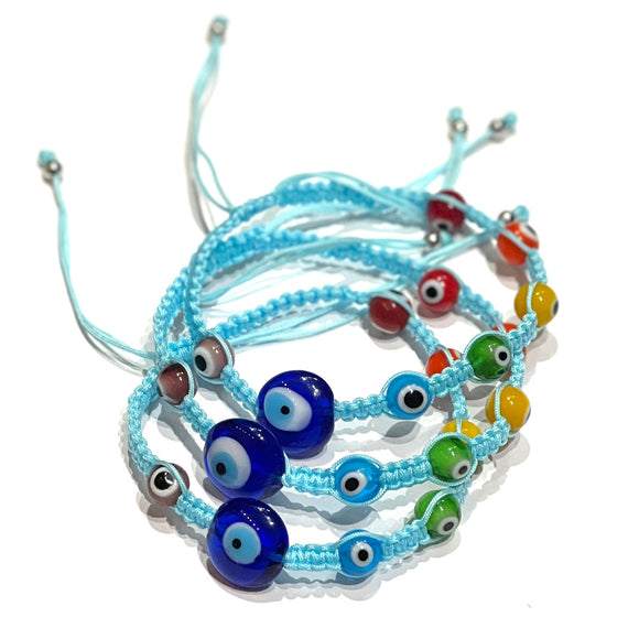 Evil Eyes Bracelet with Crystals are made from genuine evil eye beads and  top quality clear quartz crystal beads
