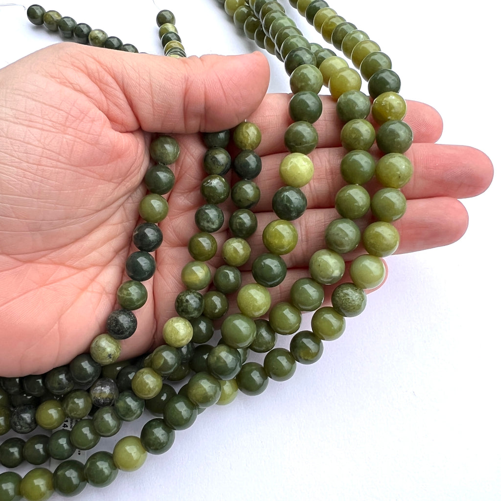 Jade Rounds- Natural Olive Jade